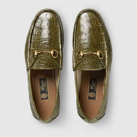 green gucci loafers men|gucci men's loafer with buckle.